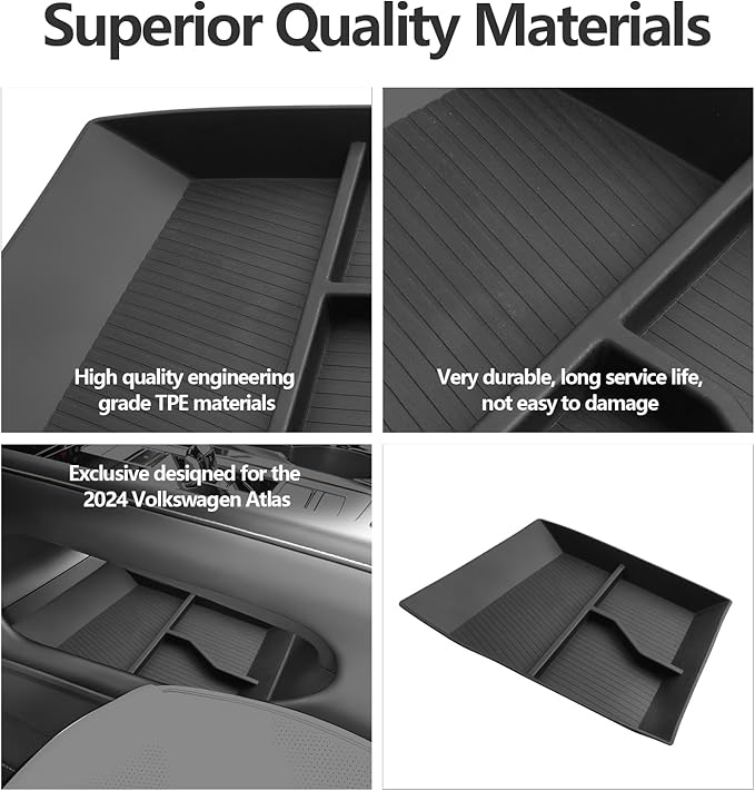 LUWU for 2024 Atlas Center Console Organizer 2024 Atlas VW Armrest Storage Armrest Organizer Insert Tray 2024 VW Atlas Lower Console Organizer Storage Tray 2024 VW Atlas Accessories