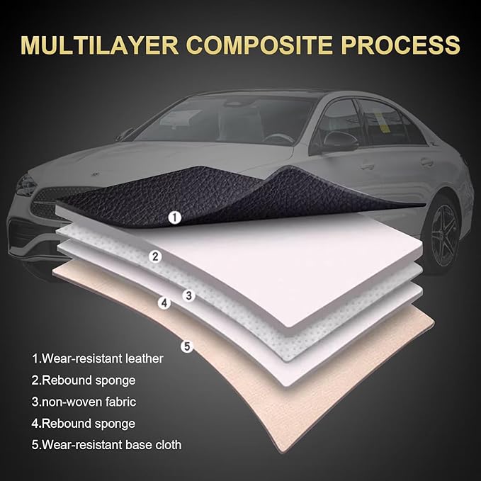 Car Seat Covers Full Set Fit for Hyundai Accent 2017-2025 2026: 5 Seat Auto Interior Accessories, Waterproof Faux Leather Vehical Car Seat Cushion Covers(Black&Redline)