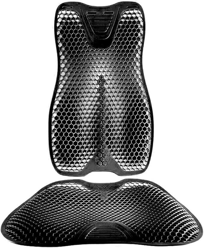 Silicone Seat,Car Chair Back Cushion,Cooling seat Cushion Thick Big Breathable Honeycomb Design Absorbs Pressure Points Seat Cushion with Non-Slip Cover Gel Cushion for Office Chair Home Car seat