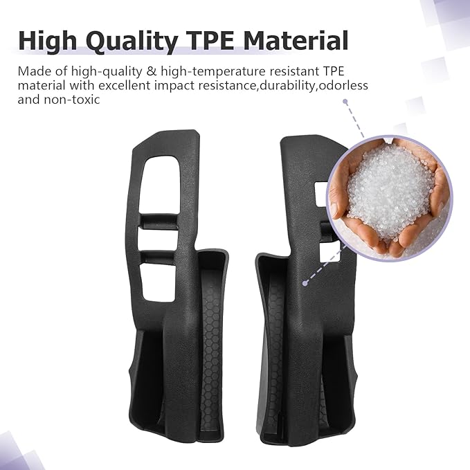 LUWU Door Side Storage Box Compatible with 2025 Toyota 4Runner Accessories Side Organizer Tray 2025 4Runner Center Console Organizer TPE Material Front Storage Box Black 2-Pack