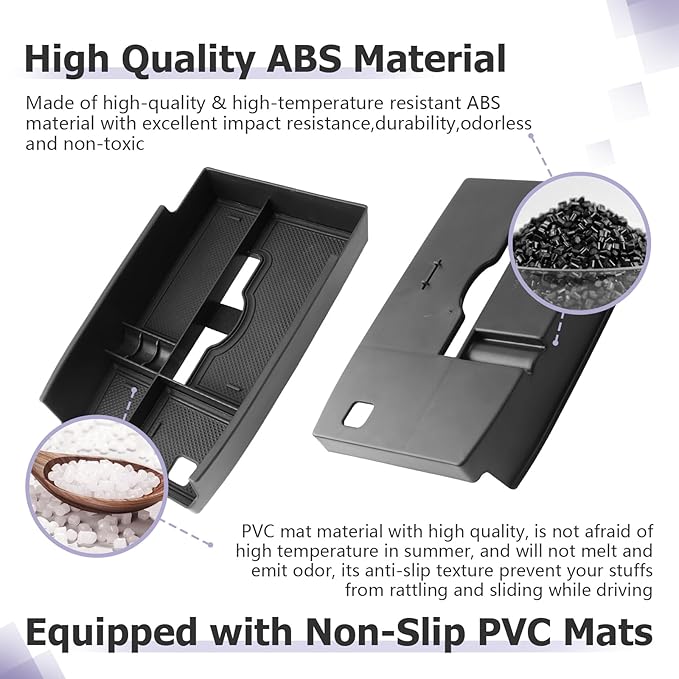 LUWU Ford Center Console Organizer Compatible with Ford Escape (2020-2025), Ford Bronco Sport (2021-2025) Console Organizer Tray Armrest Storage w/Tissue Box 2025 Ford Escape Bronco Sport Accessories