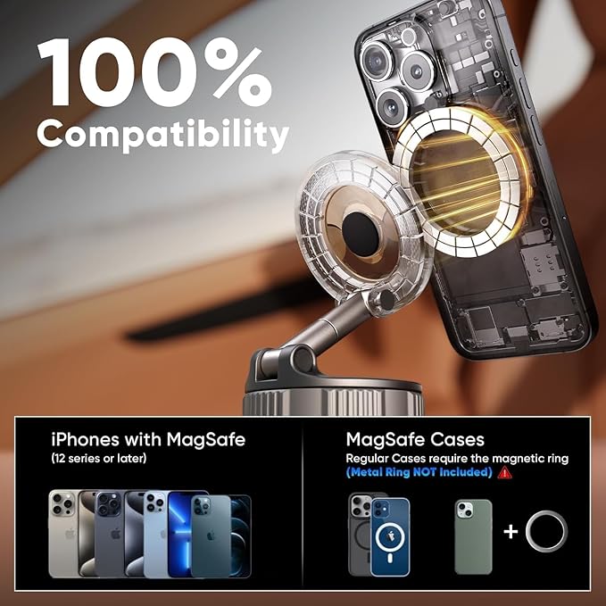 Magnetic Car Phone Holder for MagSafe, 120+ LB Suction Cup & 2800gf Magnetic Force, 360° Adjustable Mount for iPhone Pro Max/Plus & MagSafe-Compatible Android Phones (CHH12)