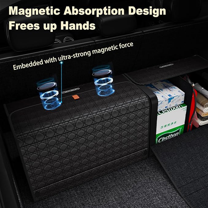 GMQ Car Trunk Organizer for SUV,Car Organizers and Storage with Collapsible Storage, Large Capacity for SUV, Truck, MPV (Black)