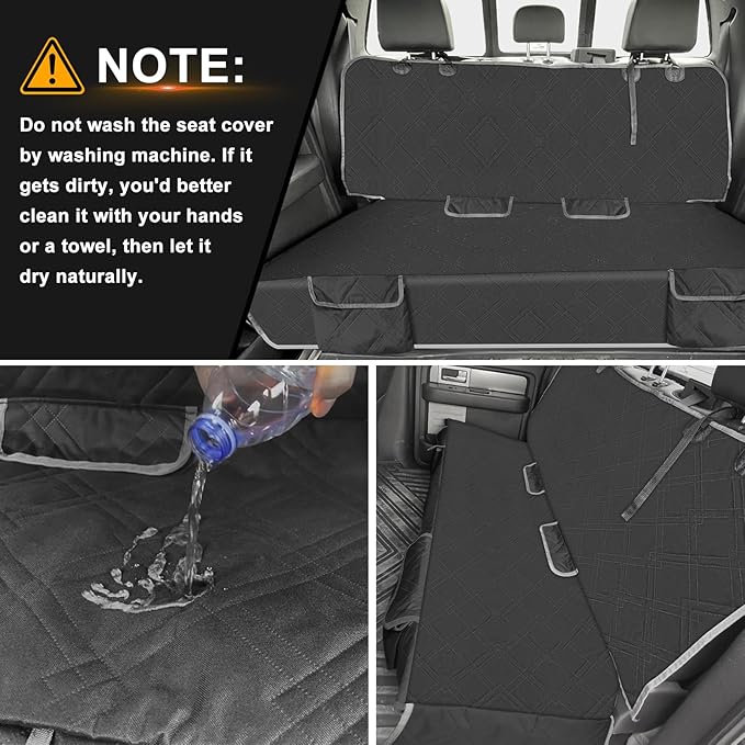 Dog Car Seat Cover Compatible with Ford Maverick/Hyundai Santa Cruz, Waterproof Pet Bench Seat Cover for Back Seat, 600D Heavy Duty Scratch Proof Nonslip Truck Seat Covers for Dogs