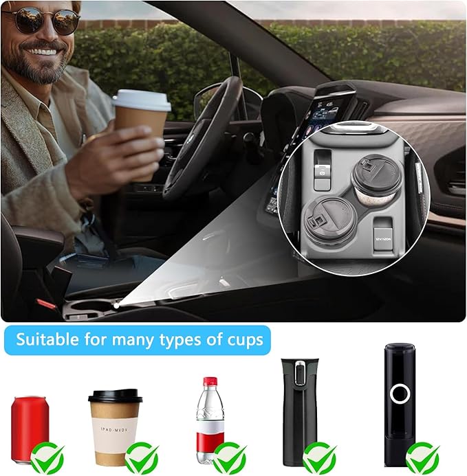 Center Console Cup Holder Insert Protector Compatible with 2025 Forester (Base/Premium/Sport/Wilderness/Limited/Touring) Interior Accessories Car Cup Holder for Forester 2025