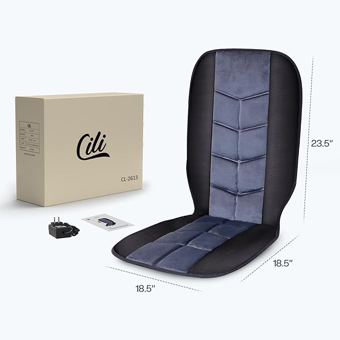 CILI Massage Chair Pad,Back Massager with Heat,Massage Seat Cushion with 10 Vibration Motors,30-60-90 Minutes Heating Options,Chair Massager for Office Chair, Home Office Use