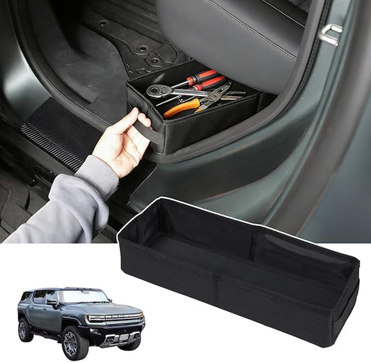 Under Seat Organizer for Hummer EV Accessories Backseat Rear Hidden Under Seat Storage Bags Portable Waterproof Foldable Storage Tool with Handle for Hummer EV SUV 2024 2025 2026 (B/SUV/1PC)