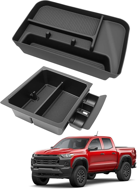 Center Console Dashboard Organizer Trays Fit for 2023-2026 Chevy Colorado GMC Canyon Armrest Dashboard Storage Box Compatible with Colorado Canyon Accessories, 2PCS