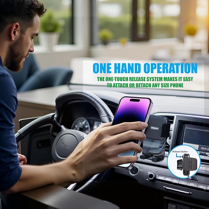 Car Phone Holder for Dashboard, Windshield, Air Vent - Universal Mount, Heavy Duty, Compatible with All Smartphones