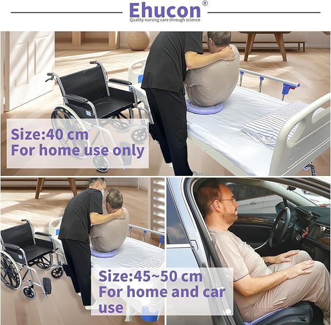 360 Degree Swivel Seat Cushion for Car,Rotating Seat Cushion Pivot Disc Pad for Elderly,Swivel Car Seat Chair Assist to Turning Easily from Bed to Wheelchair(Pack of 1 Count(19.6"X19.6"))