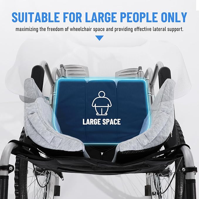 1 Pair Lateral Support Cushions for Wheelchair Side Guards, Wheelchair Side Pads for Larger Sized People Unable to Sit Upright in Wheelchairs