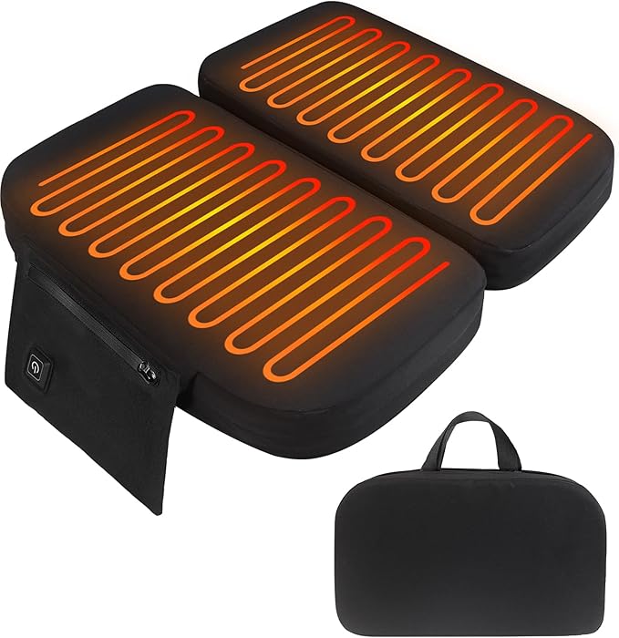 Heated Stadium Seats for Bleachers, Thicken Memory Foam Folding Heated Seat Cushion, Heating Camping Chair Seat Pad Cordless, Seat Warm for Office Chair（Power Bank Not Include）