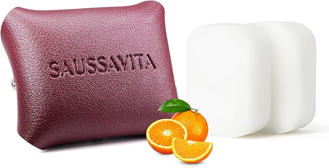 Car Air Freshener Diffuser Crisp Drive Scented 2 Pack, Car Fresheners Vent Clip Leather Design, Car Diffuser for 30 Days Long Lasting WineRed