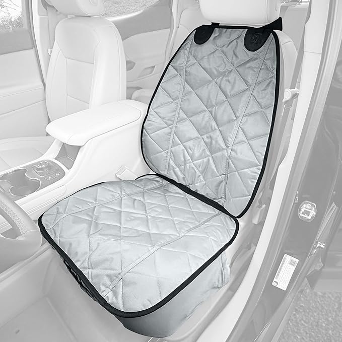 4Knines Car Seat Covers for Dogs – Durable Captains Seat & Front Seat Protector for Dogs, Waterproof, Non-Slip Car Seat Cover for Pets, Easy Install, Protects Vehicle from Dirt, Fur, Scratches (Grey)
