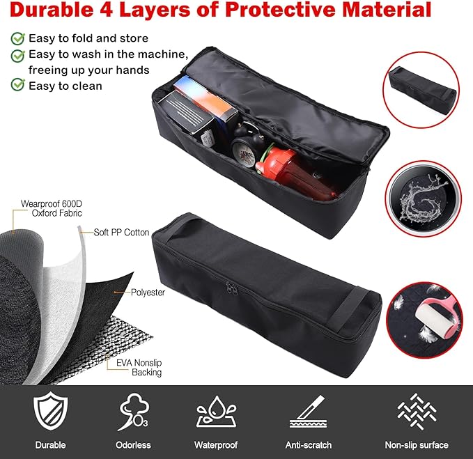 Under Seat Organizer for Hummer EV Accessories Backseat Rear Hidden Under Seat Storage Bags Portable Waterproof Foldable Storage Tool with Handle for Hummer EV SUV 2024 2025 2026