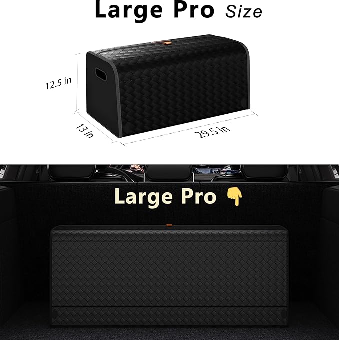 GMQ Car Trunk Organizer for SUV,Car Organizers and Storage with Collapsible Storage, Large Capacity for SUV, Truck, MPV (Weave Black)