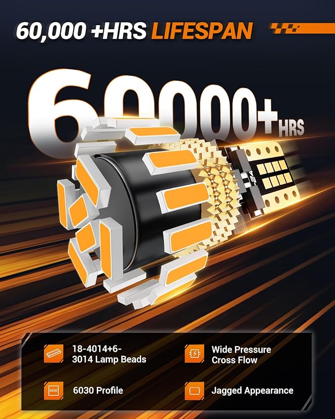 SEALIGHT 194 LED Bulb 2000K Amber 168 T10 2825 W5W 600% Brightness Wedge Interior Car Bulbs Replacement for License Plate Lights Dome Map Door Courtesy Trunk Parking, 2 PCS