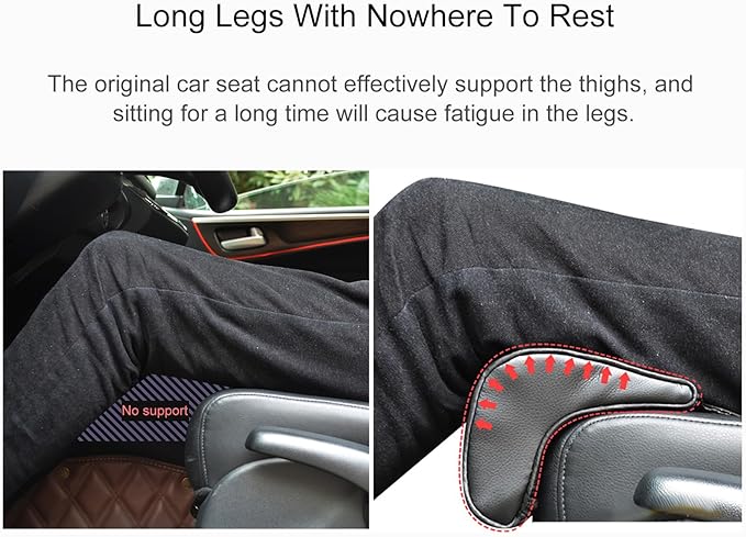 Car Leg Extender Leg Support Cushion for Car Driver Seat Office Chair, Universal Car Seat Extender Pad Leg Support Pillow for Cars Buses Trains Office Home (Black)