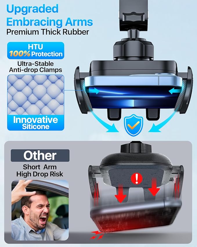 【98+LBS Strongest Suction & Military-Grade】Ultimate Car Phone Mount【Patent & Safety Certs】 Cell Phone Holder Truck Stand for Dashboard Windshield Vent for iPhone 17 Pro Max 16 15 Samsung,Dark Grey