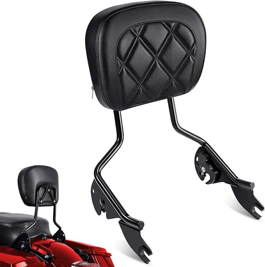Benlari Passenger Sissy Bar Backrest, Quick Release Detachable Rear Backrest Sissy Bar Fit for Harley Davidson Touring Street Glide Road Glide Road King Electra Glide 2009-2024, Black