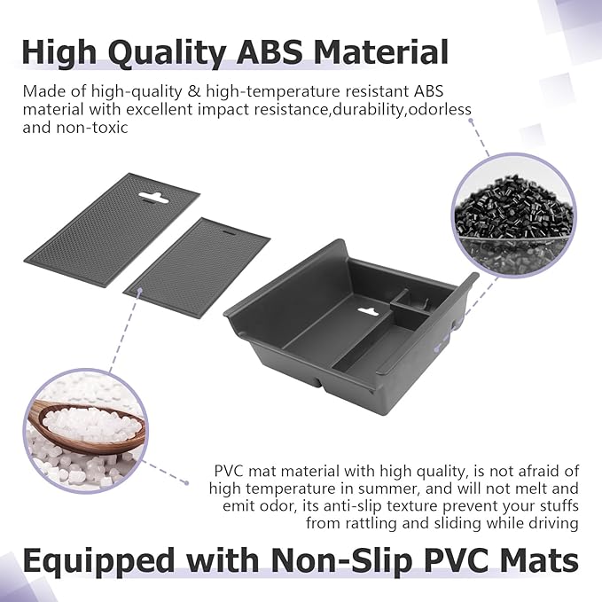 LUWU Center Console Organizer Tray Compatible with 2020-2024 2025 Kia Telluride/2010-2021 2022 2023 2024 Toyota 4Runner Accessories Armrest Console Organizer Armrest Organizer Insert Tray Black