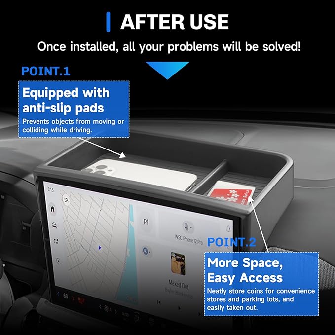 SXCY for 2025 2026 Ford Explorer Dashboard Organizer Tray for 2025 2026 Ford Explorer Accessories Screen Back Tray 2025 2026 Explorer Behind Dash Console Organizer Tray