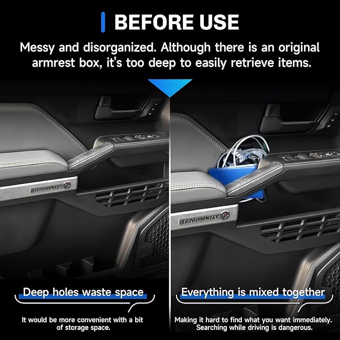 SXCY 4PCS for 2025 2026 Toyota 4Runner Accessories [Armrest Organizer + Front&Rear Cupholder + Door Side Tray] for 2025 2026 Toyota 4Runner Console Organizer 2025 6th Gen 4Runner Acccessories