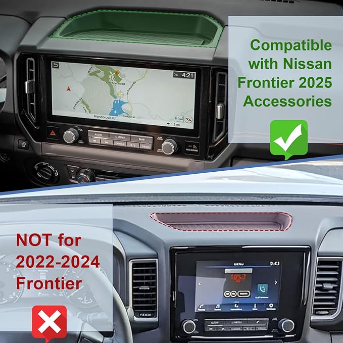 EDBETOS Frontier Dashboard Insert Tray Compatible with Frontier 2025 Accessories Storage Box Phone Holder Non-Slip Silicone Rubber Interior Dash Organizer (NOT for 2022-2024 Frontier)