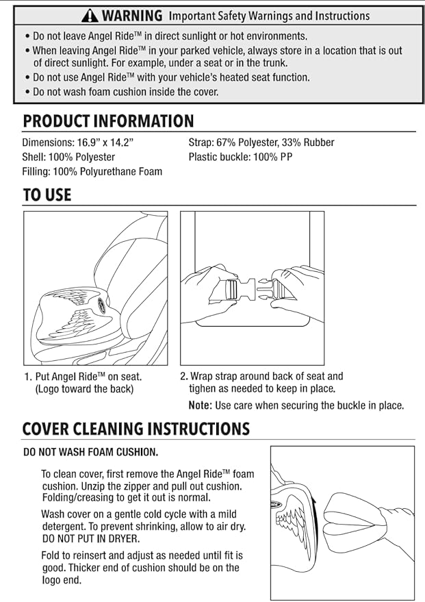 Auto Cushion with Memory Foam, AS SEEN ON Fox News, Advanced Lumbar Helps Relieve Pressure Points, Molds to Any Body, Drive in Heavenly Comfort in Any Vehicle, Breathable, Washable Cover