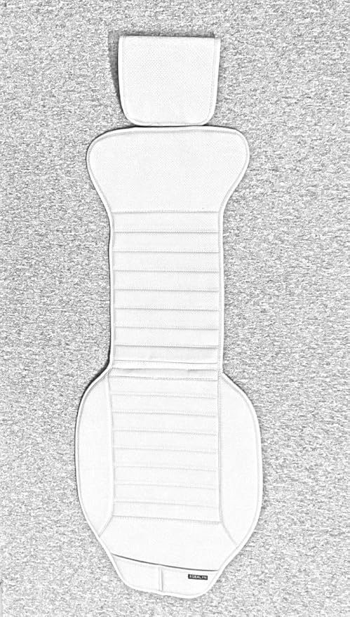 Universal Car Seat Cover PU Leather Car Seat Cushion Driver Seat Cover with Backrest - Car Front Seat Protector Fits 95% of Vehicles-1 Piece (Beige-B)