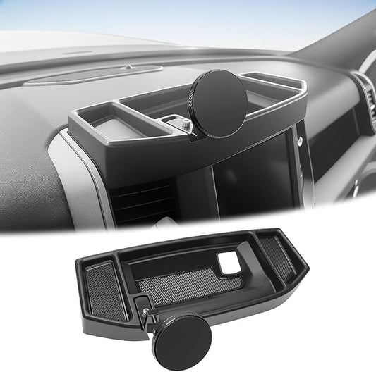 5" 8.4" Screen Dashboard Phone Holder Compatible with 2019-2026 Ram 1500 2500 3500 w/12V Outlet Part Center Console Organizer Dash Tray Phone Mount for 2025 RAM Accessories(DodgeRam 2019-2026)