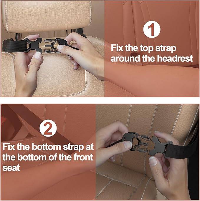 Backseat car Organizer with Touch Screen,2PACK of car organizer Kick Mats Back Seat Protector with 10pcs Storage Pockets,Car Seat Back Organizers Storage for Kids road trip essentials