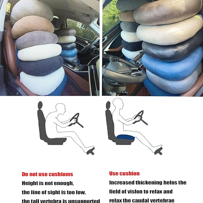 Adult car seat Booster for Height/Drivers seat Booster Cushion for Adults/Increase The Field of View by 12cm/ 4.7in,Butt Cushion for Office Chairs,for car/Office/Home/Wheelchair（Beige）