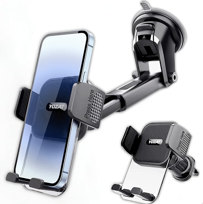 Car Phone Holder for Dashboard, Windshield, Air Vent - Universal Mount, Heavy Duty, Compatible with All Smartphones