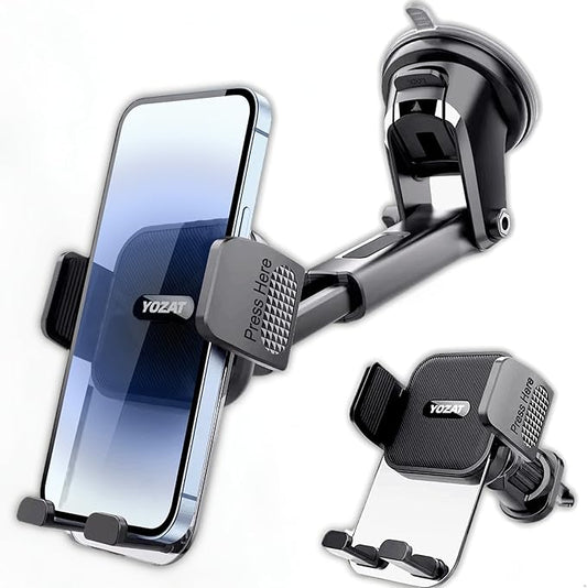 Car Phone Holder for Dashboard, Windshield, Air Vent - Universal Mount, Heavy Duty, Compatible with All Smartphones