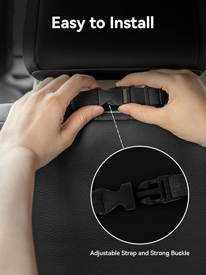 2Pack Multi-Functional Car Tissue Holder with ‌2 Tuck Nets, Upgraded PU Leather Tissue Box Cover, Large Rectangle Napkin Storage Organizer, Keep Car Tidy, Black