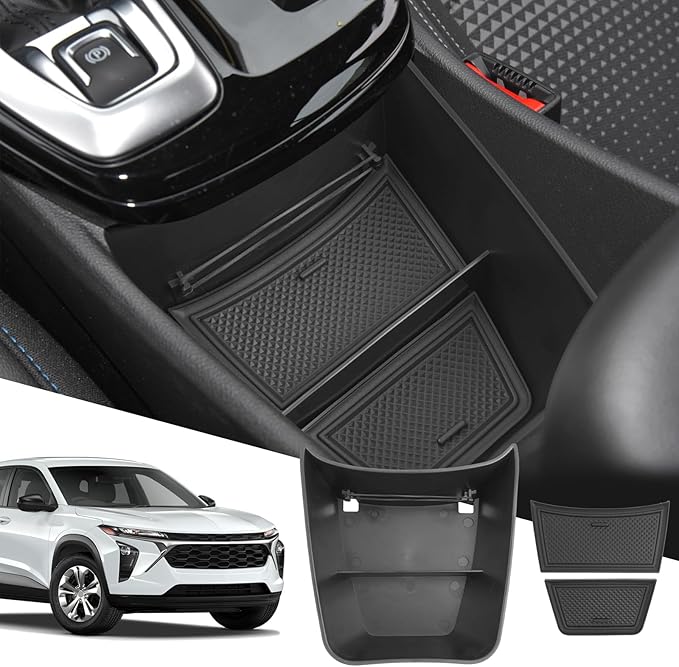 SXCY Fit for 2024 2025 Chevy Trax Center Console Organizer 2024 2025 Chevy Trax Accessories (LS LT 1RS 2RS ACTIV) Console Tray for 2024 Trax Console Organizer 2024 Trax Console Organizer Tray Black