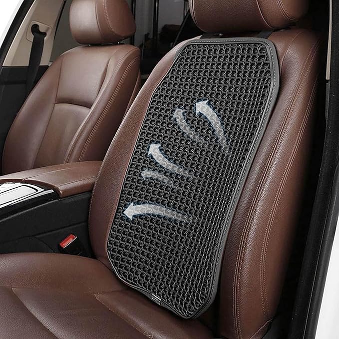New Summer Vented Cooling Air Mesh Seat Cushion Pad for Car,Universal Ventilated Breathable Seat Cover Fits Car SUV Truck Van Pickup of Driving Seat for Men Women (Black-BackCushion-1PCS)