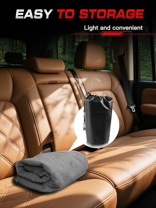 Waterproof Towel Back Seat Cover for Car, Truck, Van & SUV – Durable Rear Bench Seat Cover for Kids & Dogs, Seat Back Protector Easy to Install (Gray)