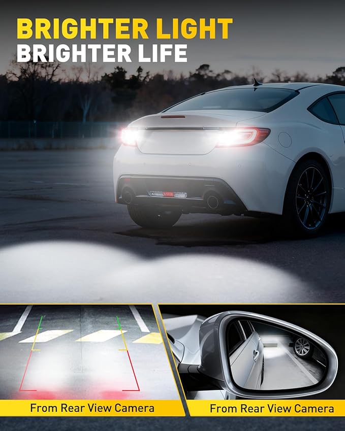 AUXITO 7440 7443 LED Bulbs for Reverse Lights, 6000K Bright White T20 7441 7444 LED Light for Exterior Backup Tail Brake DRL Turn Signal Parking Lights, Pack of 2