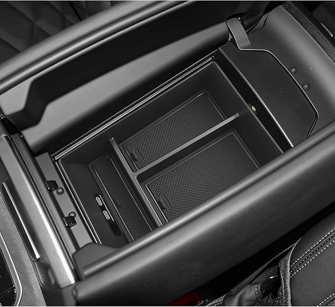 LUWU Center Console Organizer Compatible with BMW X5 G05 2019-2026/X6 G06 2020-2026/X7 G07 2019-2026 Accessories Armrest Console Storage Box Insert Tray ABS Material Black Coin Container Black