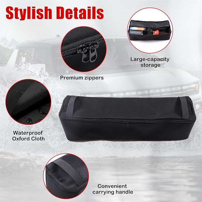 Under Seat Organizer for Hummer EV Accessories Backseat Rear Hidden Under Seat Storage Bags Portable Waterproof Foldable Storage Tool with Handle for Hummer EV SUV 2024 2025 2026