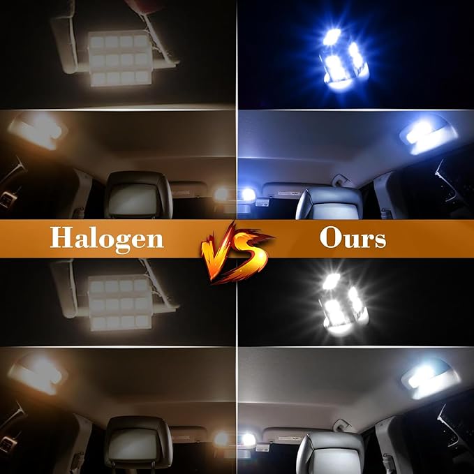 24 Pieces Dome Light LED Car Interior Bulb Kit Set 194 T10 DE3175 578 31mm 42mm Bulbs Interior Replacement Lights for Car Map License Plate Door Side Marker Cornering Trunk - White+Ice Blue