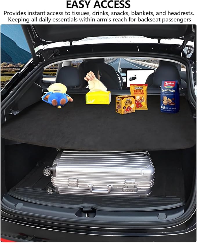 for Tesla Trunk Cargo Cover Model Y Juniper 2025 2026 Trunk Storage Board Model Y Accessories Storage Dividers Layered Partition Board Shield Shade Anti-Spy Luggage Privacy