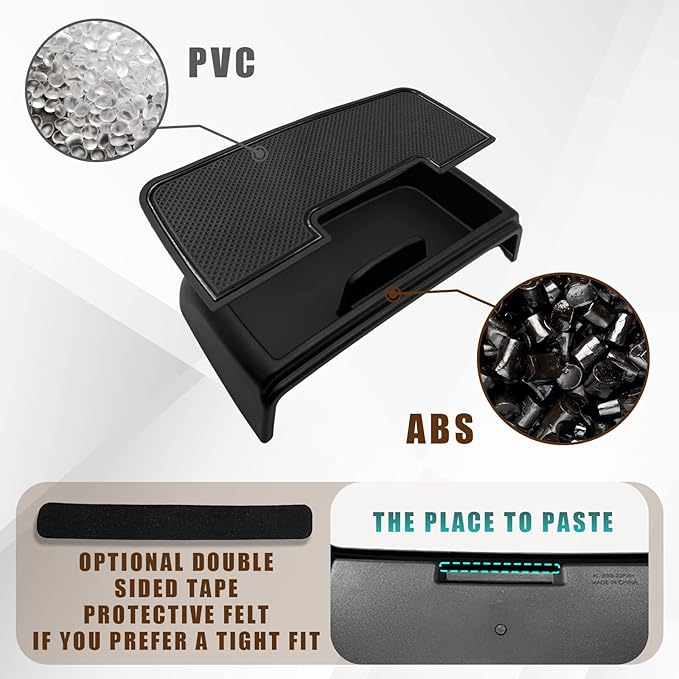 Muslogy Dashboard Storage Box Compatible with 2021 2022 2023 2024 GMC Yukon Chevy Tahoe Suburban Accessories Insert Behind Screen Console Organizer for Tahoe Suburban 2021-2024 Not for Denali(Black)