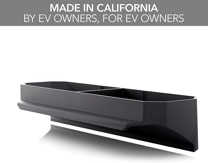 TWRAPS Behind Screen Storage for Tesla Cybertruck 2024/2025/2026, Long Tray - Hidden Dashboard Interior Organizer with Premium Leather Inserts, No Melt ABS, Cyber Truck Accessories and Sunglasses