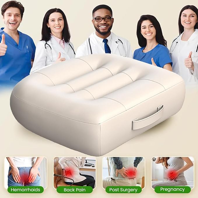 Adult Booster Seat for Car/Portable Booster Seat for Driver/Breathable Non-Slip Seat Cushions with Practical Handle for The Car, Office, Wheelchair, Broader Vision, 17.7"x15.7"x4.7"（Beige）