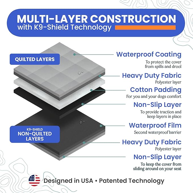 4Knines Split Cargo Liner for SUV – for Dogs & Pets, Heavy-Duty, Waterproof Trunk Mat & Cargo Cover – Fits 60/40 Split Bench & Armrest Pass-Through – Machine Washable, Non-Slip, Durable (Large, Grey)