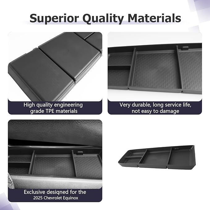LUWU 2025 Equinox Center Console Organizer Compatible with 2025 Chevrolet Equinox Accessories Under Console Tray Armrest Console Organizer Equinox 2025 Accessories 2Pack (Not for EV Model)
