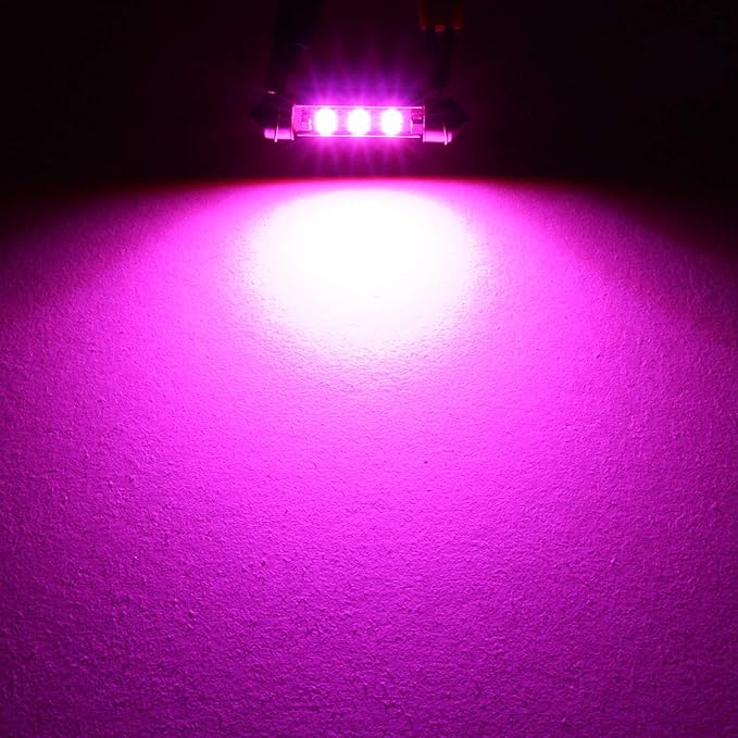 PHINLION Super Bright 578 LED Bulb 3030 6-SMD Festoon 41mm 42mm 211-2 212-2 214-2 Bulbs for Car Interior Map Dome Trunk Courtesy Light, Purple (4 Pack)